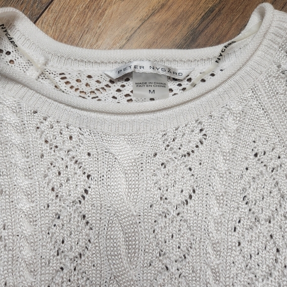 Peter Nygard Knit Shirt White Size M, NWT - Picture 3 of 6
